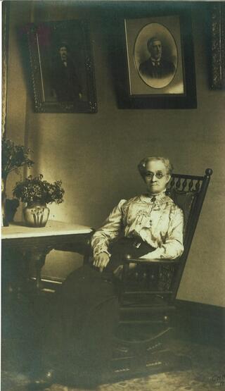 Historical portrait of woman in a rocking chair